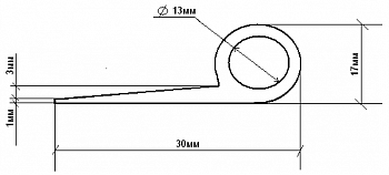 Уплотнительная резина 30мм (профильная)